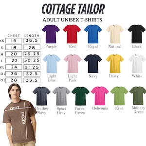 The image is a collage of various adult unisex t-shirt designs, including different colors and styles, along with a man wearing one of the shirts.