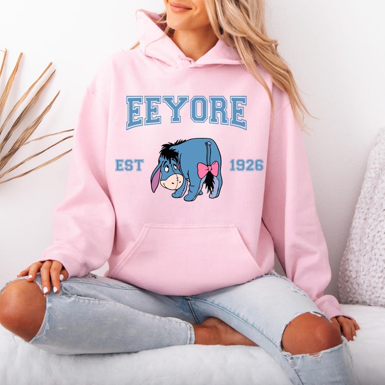 Winnie the Pooh Eeyore Hoodie, Disney Eeyore Character, Disneyland Trip Sweatshirt, Eeyore Hoodie, Disneyland Hoodie, Disney Birthday Gift image 2