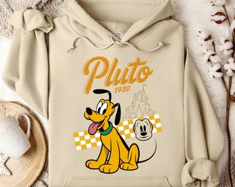 Mickey Mouse Pluto Hoodie, Disney Pluto Character, Disneyland Trip Sweatshirt, Pluto Hoodie, Disneyland Hoodie, Disney Birthday Gift, Pluto