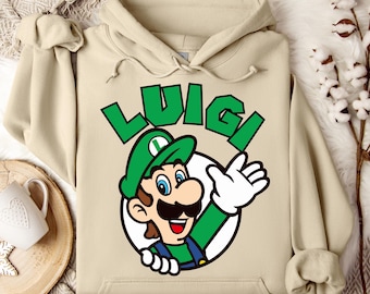 Super Mario Luigi Hoodie, Disney Luigi Character, Disneyland Trip Sweatshirt, Luigi Hoodie, Disneyland Hoodie, Disney Birthday Gift, Luigi