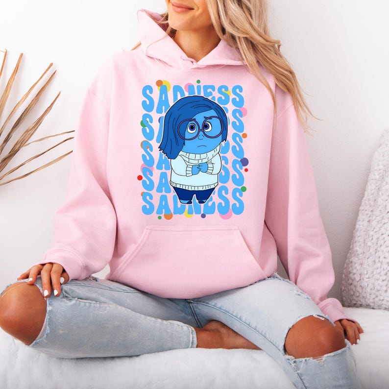 Inside Out Sadness Hoodie, Disney Sadness Character, Disneyland Trip Sweatshirt, Sadness Hoodie, Disneyland Hoodie, Disney Birthday Gift image 5