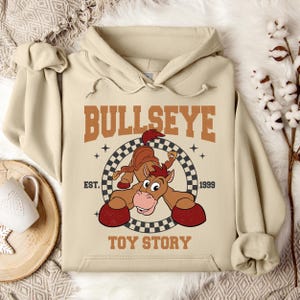 Toy Story Bullseye Hoodie, Disney Bullseye Character, Disneyland Trip Sweatshirt, Bullseye Hoodie, Disneyland Hoodie, Disney Birthday Gift image 1