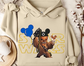 Sudadera con capucha de Chewbacca de Star Wars, personaje de Chewbacca de Disney, sudadera para viaje a Disneyland, sudadera con capucha de Chewbacca, sudadera con capucha de Disneyland, regalo de cumpleaños