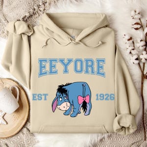 Winnie the Pooh Eeyore Hoodie, Disney Eeyore Character, Disneyland Trip Sweatshirt, Eeyore Hoodie, Disneyland Hoodie, Disney Birthday Gift image 1