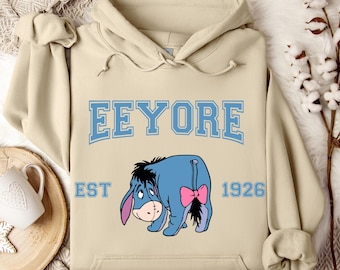 Winnie the Pooh Eeyore Hoodie, Disney Eeyore Character, Disneyland Trip Sweatshirt, Eeyore Hoodie, Disneyland Hoodie, Disney Birthday Gift