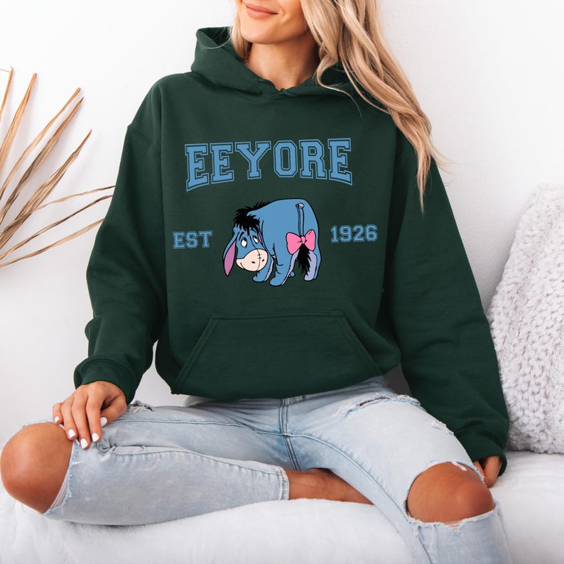 Winnie the Pooh Eeyore Hoodie, Disney Eeyore Character, Disneyland Trip Sweatshirt, Eeyore Hoodie, Disneyland Hoodie, Disney Birthday Gift image 3