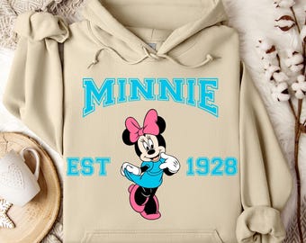 Mickey Mouse Minnie Hoodie, Disney Minnie Character, Disneyland Trip Sweatshirt, Minnie Mouse Hoodie, Disneyland Hoodie, Disney BirthdayGift