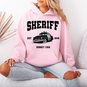 Lightning McQueen Sheriff Hoodie, Disney Sheriff Character, Disneyland Trip Sweatshirt, Sheriff Hoodie, Disneyland Hoodie, Disney Birthday image 2