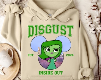Inside Out Disgust Hoodie, Disney Disgust Character, Disneyland Trip Sweatshirt, Disgust Hoodie, Disneyland Hoodie, Disney Birthday Gift