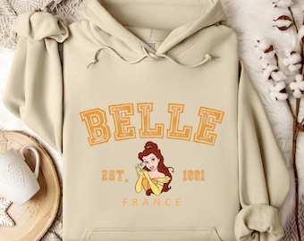 Beauty and the Beast Belle Hoodie, Disney Belle Character, Disneyland Trip Sweatshirt, Belle Hoodie, Disneyland Hoodie, Disney Birthday Gift