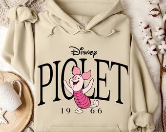 Winnie the Pooh Piglet Hoodie, Disney Piglet Character, Disneyland Trip Sweatshirt, Piglet Hoodie, Disneyland Hoodie, Disney Birthday Gift