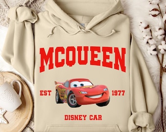 Lightning McQueen Hoodie, Disney McQueen Character, Disneyland Trip Sweatshirt, McQueen Hoodie, Disneyland Hoodie, Disney Birthday Gift