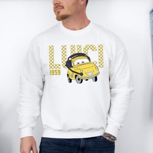 Lightning McQueen Luigi Hoodie, Disney Luigi Character, Disneyland Trip Sweatshirt, Luigi Hoodie, Disneyland Hoodie, Disney Birthday Gift image 4