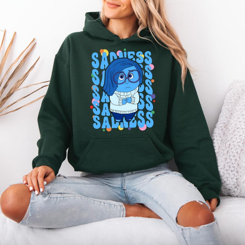 Inside Out Sadness Hoodie, Disney Sadness Character, Disneyland Trip Sweatshirt, Sadness Hoodie, Disneyland Hoodie, Disney Birthday Gift image 3