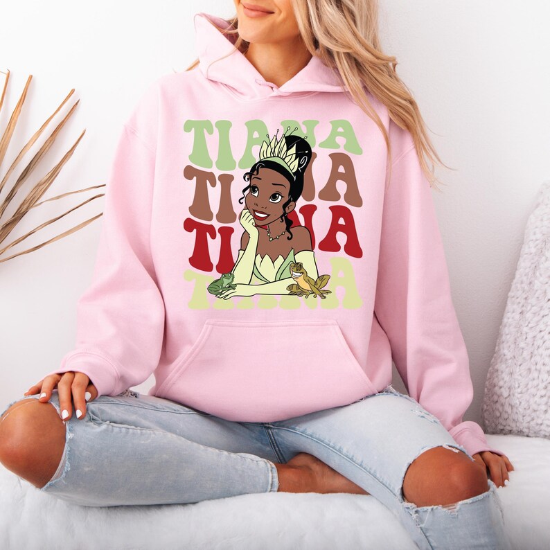 Princesses Tiana Hoodie, Disney Tiana Character, Disneyland Trip Sweatshirt, Tiana Hoodie, Disneyland Hoodie, Disney Birthday Gift, Princess Bild 2