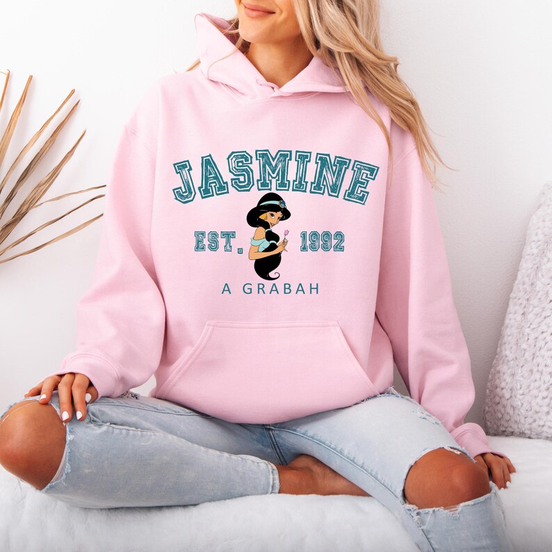 Princesses Jasmine Hoodie, Disney Jasmine Character, Disneyland Trip Sweatshirt, Jasmine Hoodie, Disneyland Hoodie, Disney Birthday Gift, image 4