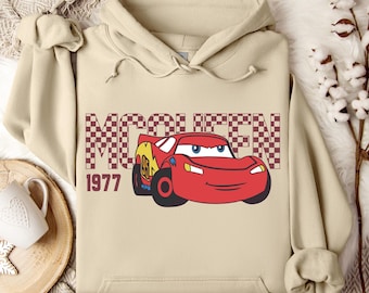 Lightning McQueen Hoodie, Disney McQueen Character, Disneyland Trip Sweatshirt, McQueen Hoodie, Disneyland Hoodie, Disney Birthday Gift
