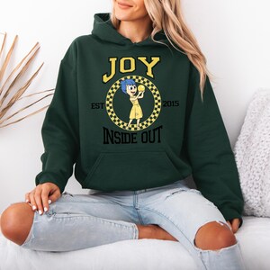 Sudadera con capucha de Joy de Inside Out, personaje de Joy de Disney, sudadera para viaje a Disneyland, sudadera con capucha de Joy, sudadera con capucha de Disneyland, regalo de cumpleaños de Disney, Inside Out imagen 3