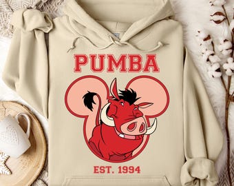 Lion King Pumba Hoodie, Disney Pumba Character, Disneyland Trip Sweatshirt, Pumba Hoodie, Disneyland Hoodie, Disney Birthday Gift, Lion King