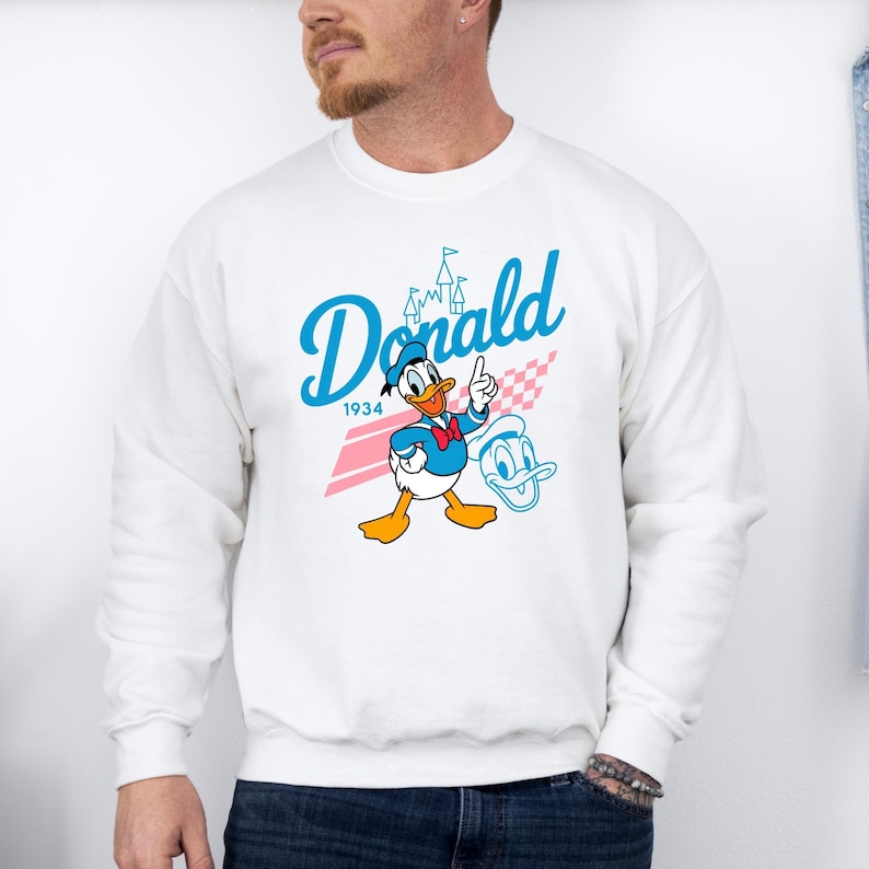 Sudadera con capucha de Donald Duck, personaje de Disney Donald, sudadera para viaje a Disneyland, sudadera con capucha de Donald Duck, sudadera con capucha de Disneyland, regalo de cumpleaños de Disney, Donald imagen 4