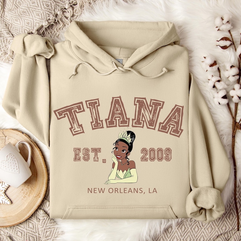 Princesses Tiana Hoodie, Disney Tiana Character, Disneyland Trip Sweatshirt, Tiana Hoodie, Disneyland Hoodie, Disney Birthday Gift, Princess image 1