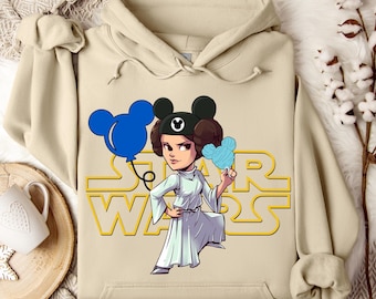 Sudadera con capucha de la Princesa Leia de Star Wars, Personaje de la Princesa Leia de Disney, Sudadera para viaje a Disneyland, Sudadera con capucha de la Princesa Leia, Sudadera con capucha de Disneyland, Regalo