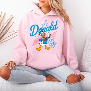 Sudadera con capucha de Donald Duck, personaje de Disney Donald, sudadera para viaje a Disneyland, sudadera con capucha de Donald Duck, sudadera con capucha de Disneyland, regalo de cumpleaños de Disney, Donald imagen 2