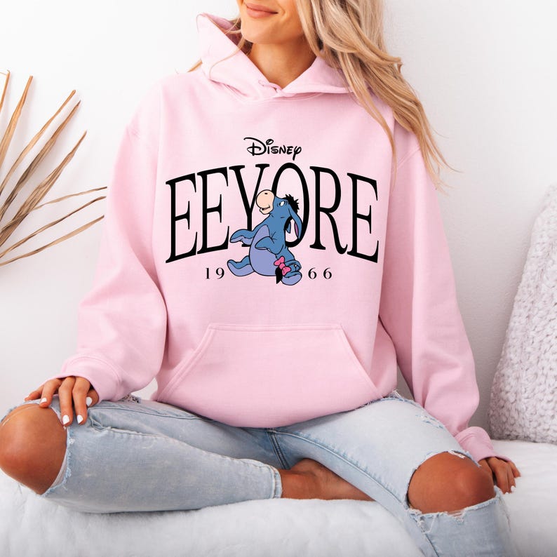 Winnie the Pooh Eeyore Hoodie, Disney Eeyore Character, Disneyland Trip Sweatshirt, Eeyore Hoodie, Disneyland Hoodie, Disney Birthday Gift image 2