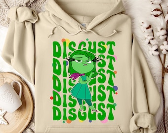 Inside Out Disgust Hoodie, Disney Disgust Character, Disneyland Trip Sweatshirt, Disgust Hoodie, Disneyland Hoodie, Disney Birthday Gift