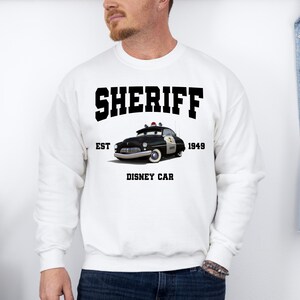 Lightning McQueen Sheriff Hoodie, Disney Sheriff Character, Disneyland Trip Sweatshirt, Sheriff Hoodie, Disneyland Hoodie, Disney Birthday image 4