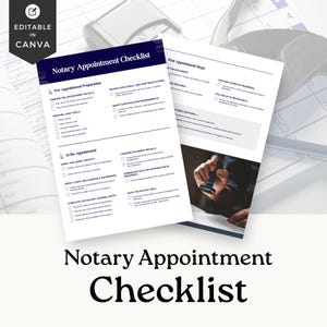 Notary Loan Signing Checklist, Printable Notary Forms, Signing Agent Appointment Checklist, Digital Mobile Notary Public List - NT001