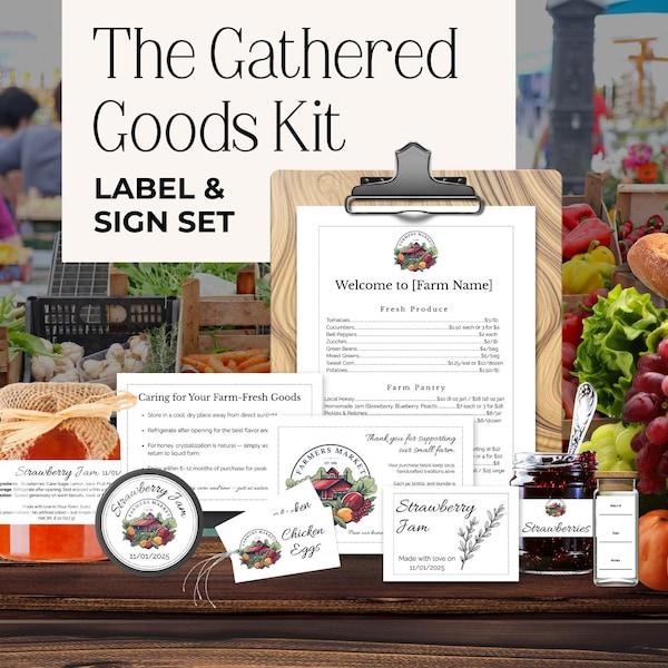 Etiquetas para puestos de venta de productos agrícolas, pegatinas personalizadas para alimentos, etiquetas editables para panaderías, etiquetas para cartones de huevos, letreros para productos frescos de la granja