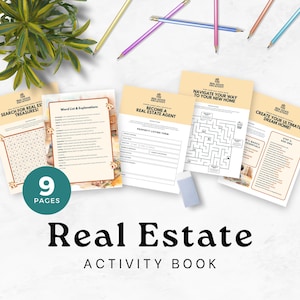 Real Estate Kids Activity Coloring Book, Fun Realtor Printable, Open House Activity, Kids Creative Engagement - RE001