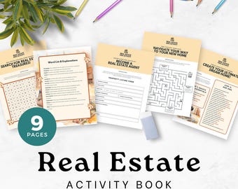 Real Estate Kids Activity Coloring Book, Fun Realtor Printable, Open House Activity, Kids Creative Engagement - RE001