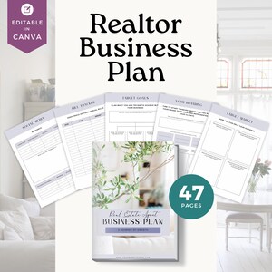 Realtor Business Plan Vorlage, Marketingleitfaden für Makler, Makler Business Plan, Makler Erfolgsplaner - RE001