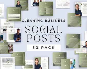 Instagram Template for Cleaning Business, Residential & Commercial Cleaning Service, Cleaning Company Social Media Posts - CL001