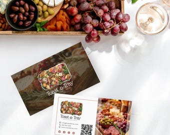 Charcuterie Board Business Card, Customizable Canva Template for Cheese Board and Grazing Table, Cards for Mobile Charcuterie - CB001