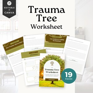 Trauma Tree Worksheet for Emotional Healing, Printable PTSD Worksheet, Self-Help Resource for Emotion Regulation - MH001