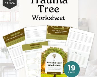 Trauma Tree Worksheet for Emotional Healing, Printable PTSD Worksheet, Self-Help Resource for Emotion Regulation - MH001