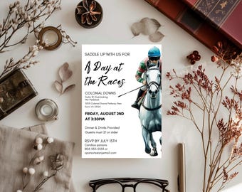 Day at the Race Customer Appreciation Event Invitation, Editable Canva Template, Financial Appreciation