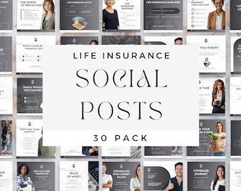 Life Insurance Social Media Posts, Insurance Agent Social Kit, Agent Social Media, Life Insurance Marketing Pack - LI001