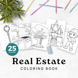 Real Estate Coloring Book for Children - Engaging Activity Pages, Realtor Printables, Open House Fun - RE001