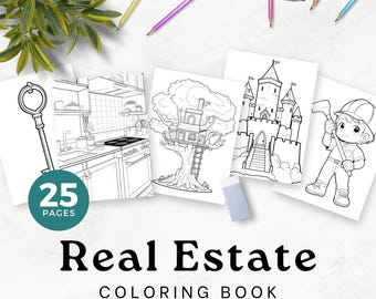 Real Estate Coloring Book for Children - Engaging Activity Pages, Realtor Printables, Open House Fun - RE001