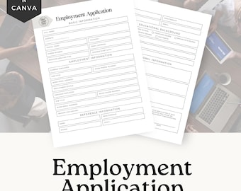 Application for Employment Template, Editable Job Application, Printable Employment Form, Apply Now Hiring - MF003