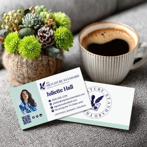 Canva Template Notary Services Business Cards, DIY Double Sided Mobile Notary Public Card, Loan Signing Agent Business Card Design - NT001
