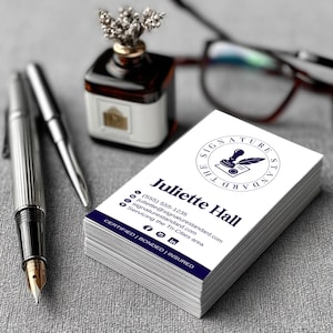 Canva Template Notary Services Business Cards, DIY Marketing Card, Mobile Notary, Signing Agent Design - NT001