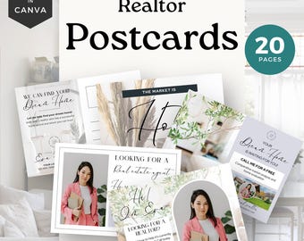 Cartões postais para corretores de imóveis, modelos de marketing imobiliário, mala direta personalizada, designs do Canva para corretores de imóveis - RE001