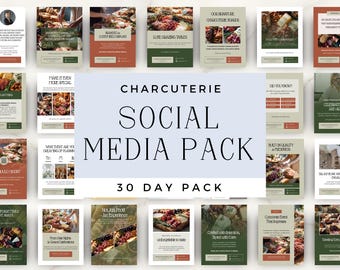Mobile Charcuterie Social Media Post Templates, Editable Canva Designs for Food Business Marketing on Instagram and Facebook - CB001