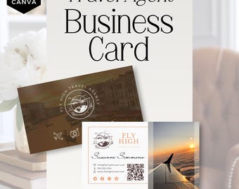 Luxury Travel Agent Business Card, Editable Digital Template, Stylish Design for Travel Professionals, Instant Download