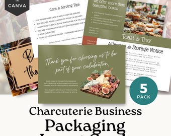 Charcuterie Business Product Card Insert Template, Editable Thank You Card, Printable Care Instructions, Business Packaging Insert - CB001